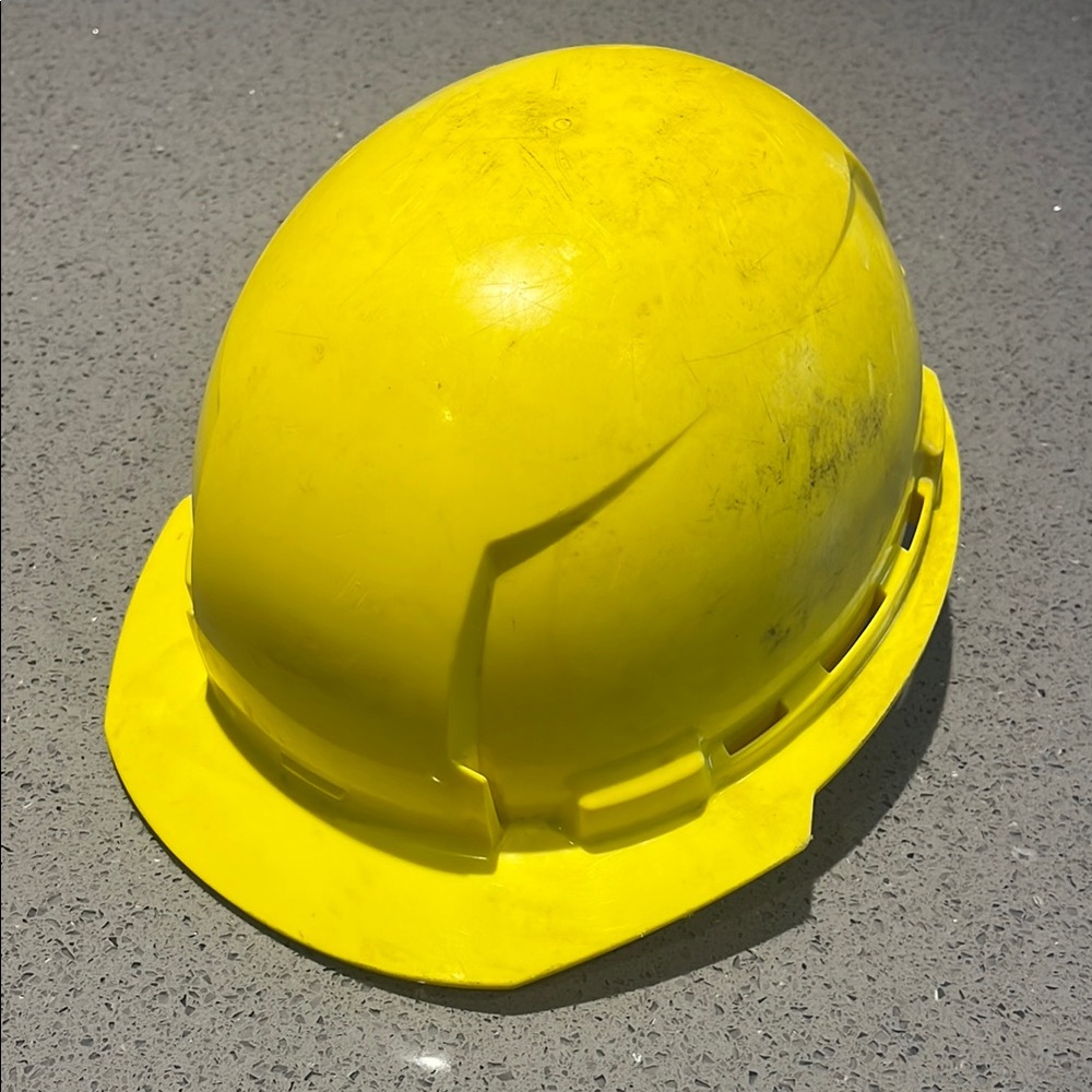 Vibrant Yellow Construction Hat with Ventilation